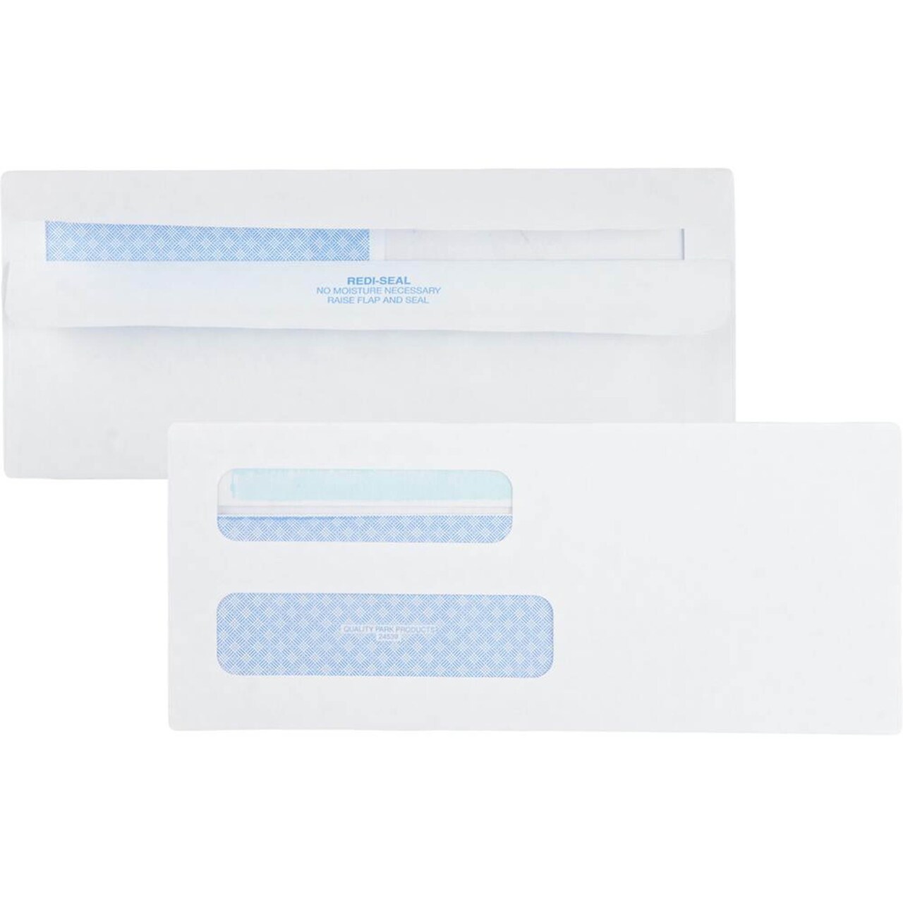 Quality Park Double Window Redi-Seal Envelopes - Double Window - Self-Sealing - White